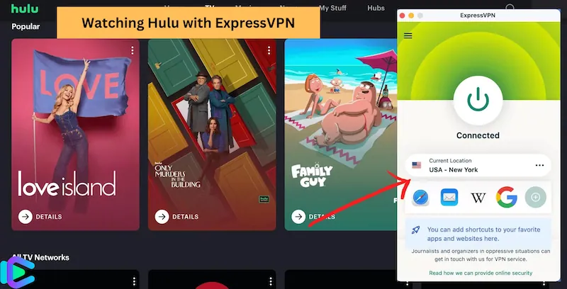 Watching Hulu with ExpressVPN