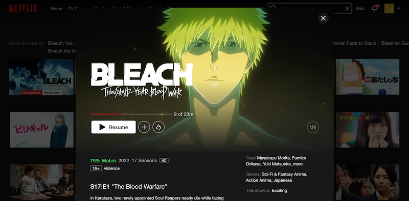 watch bleach on netflix