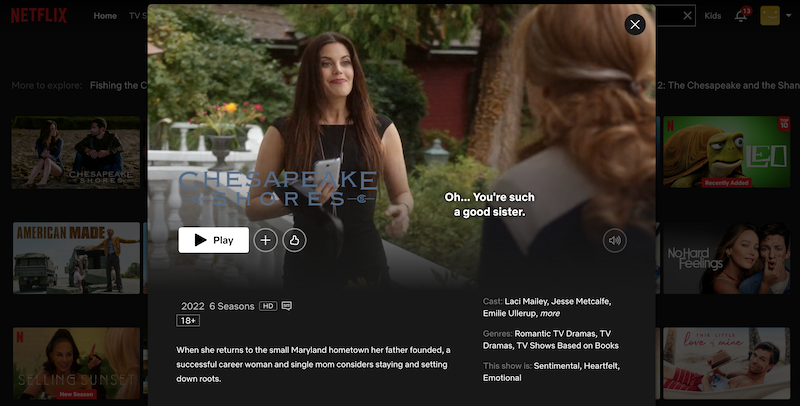 watch chesapeake shores on netflix