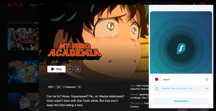 Watch My Hero Academia on Netflix with Surfshark